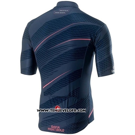 2019 Maillot Ciclismo Giro D'italie Fonce Bleu Manches Courtes et Cuissard